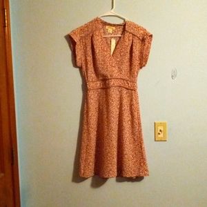 Pink & white, floral, mid length, t-shirt dress